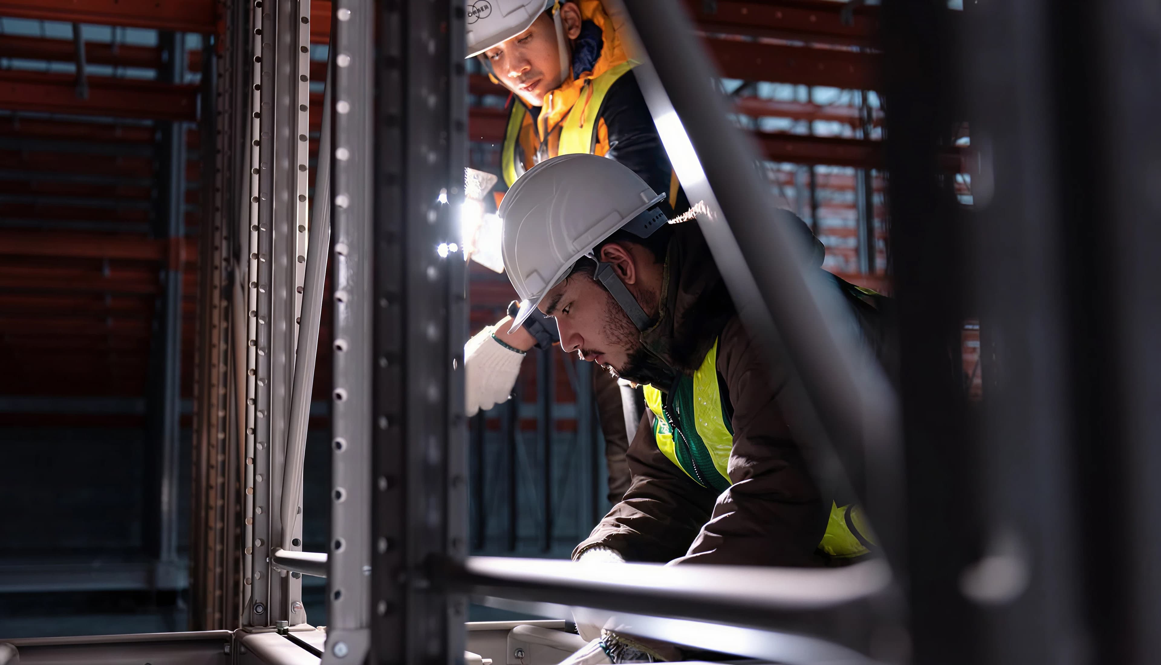Workers in safety gear
