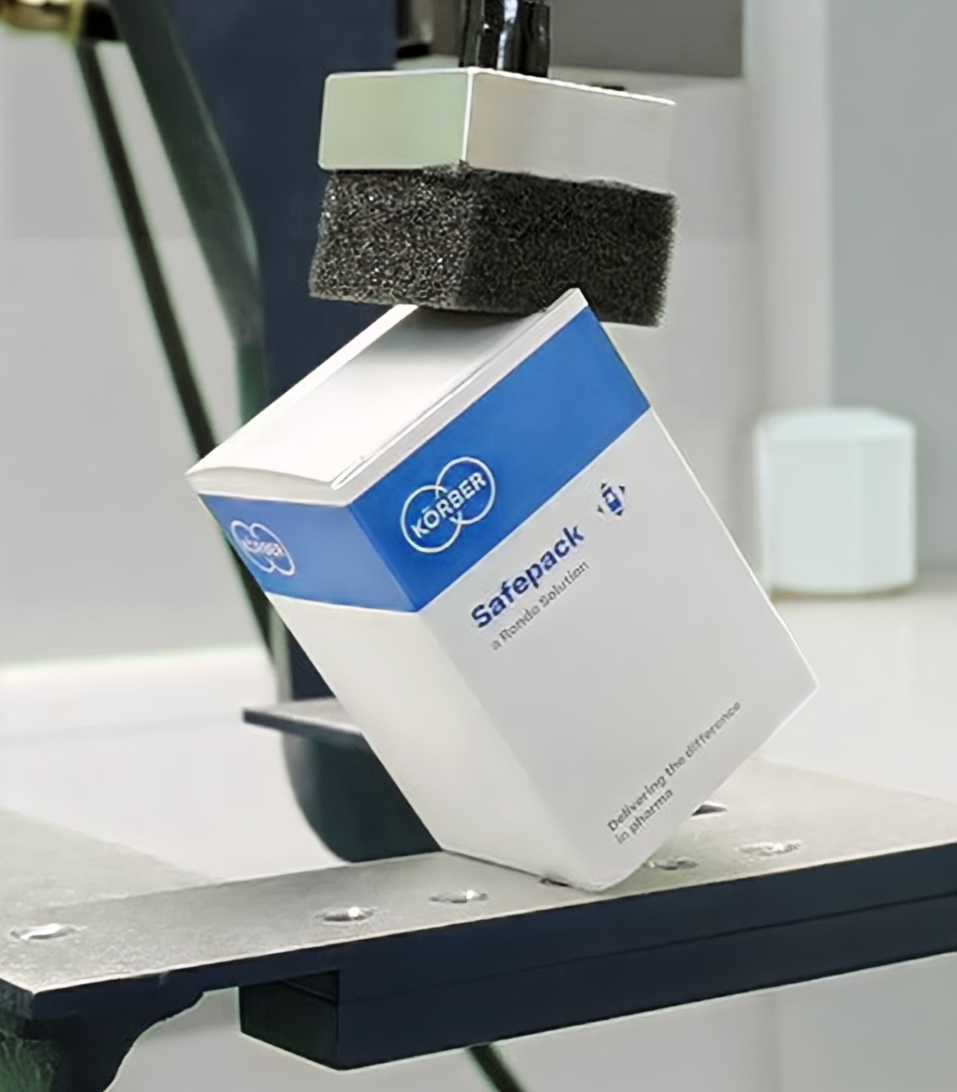 Körber branded Safepack packaging for pharmaceuticals being tested