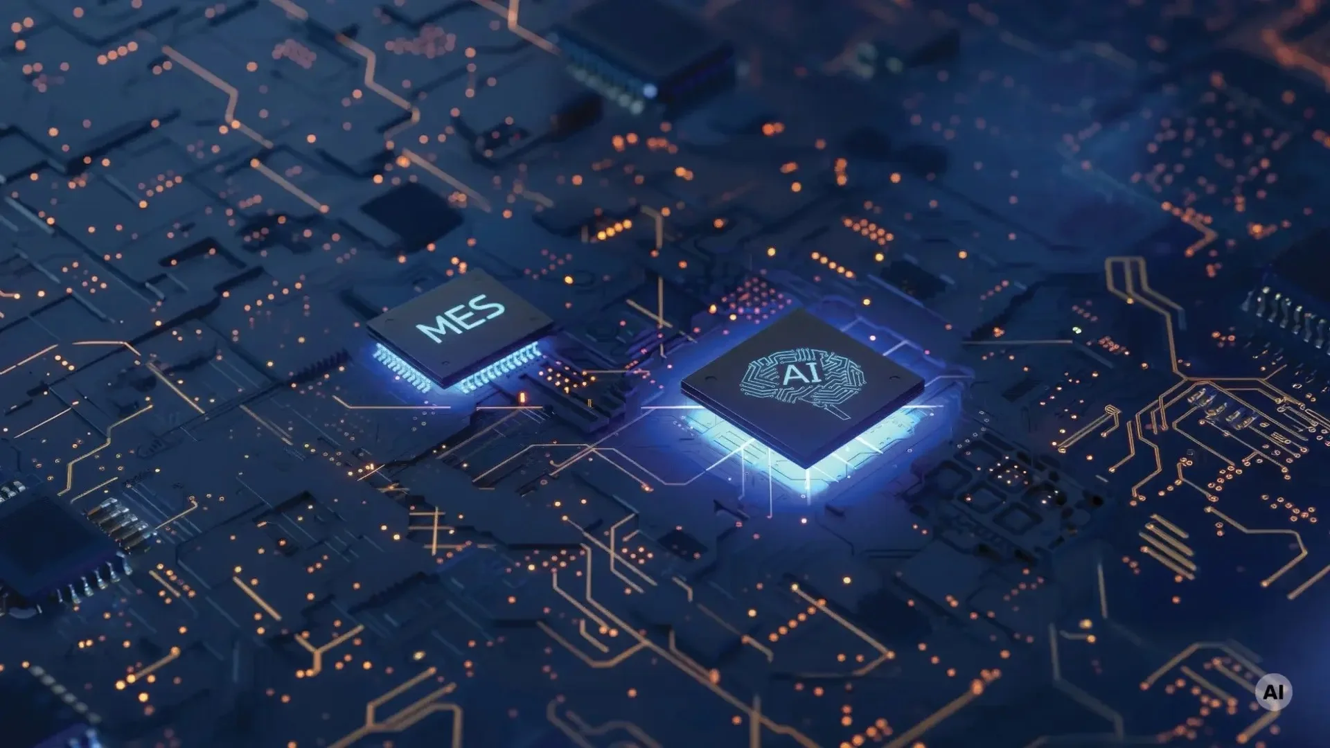 top view of AI and MES chips