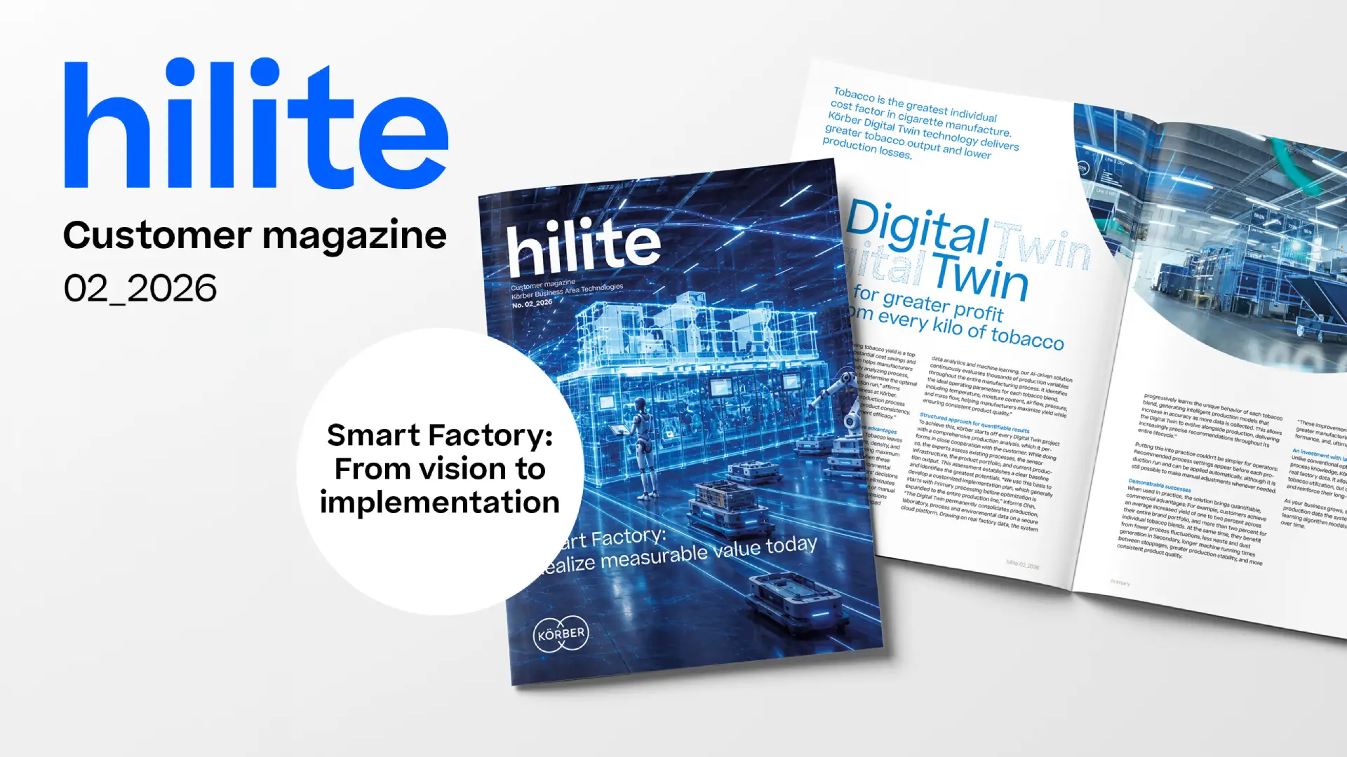 Picture of the new issue of Körber's hilite magazine.