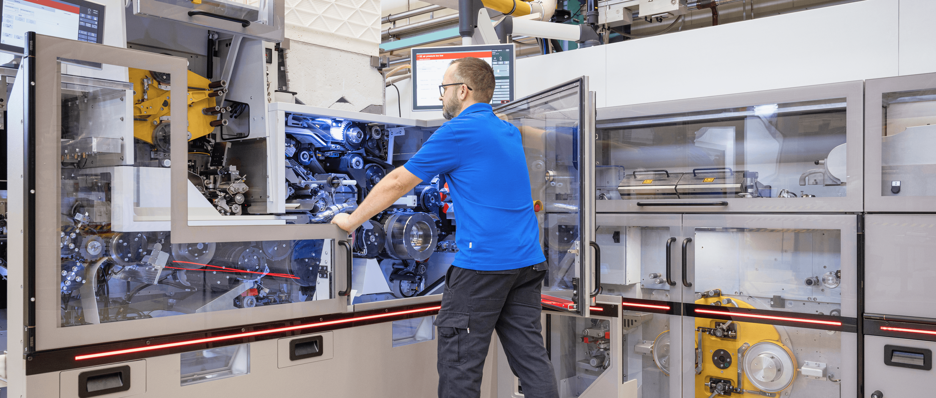 Man operating machinery